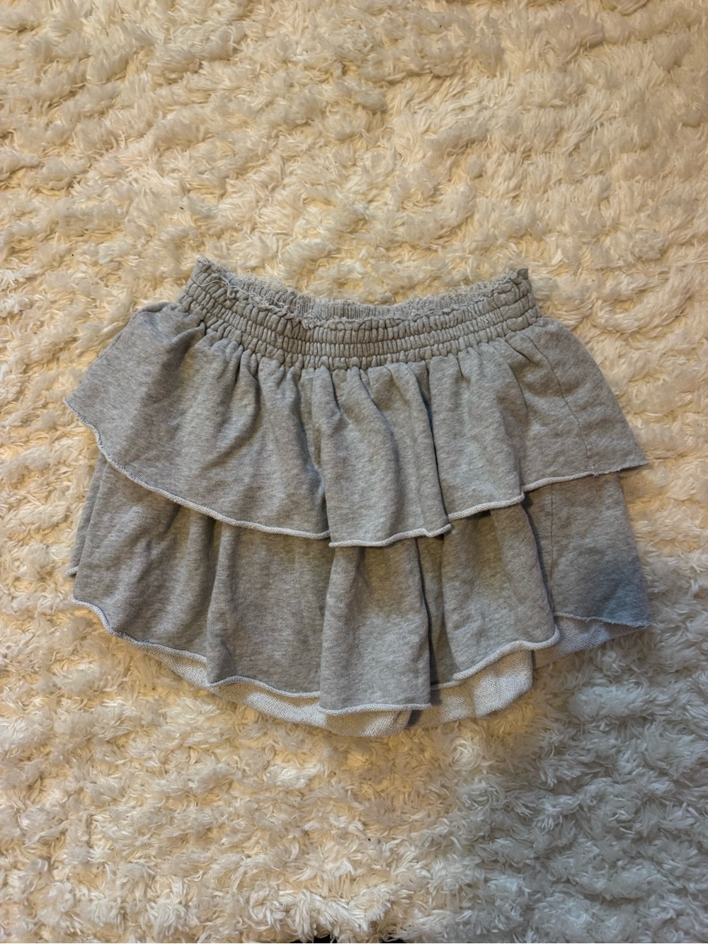 Aerie Layered Ruffle Mini Skirt - Gray